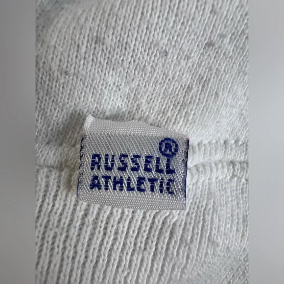 Vintage 80s Russell Athletic Delta Zeta White Sweatshirt Size Medium - Picture 7 of 10